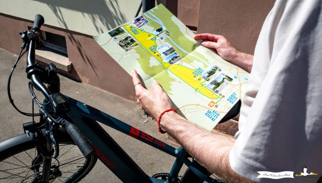 Carte papier de la boucle à vélo du Rhône au Rhin Nord